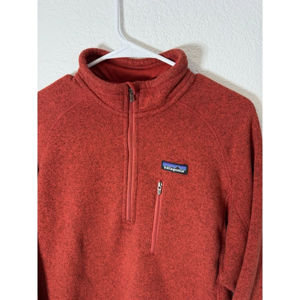 Patagonia Men's M‎ Red Better Sweater 1/4 Zip Fleece Pullover Jacket STY 25522